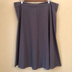 Kate Kasin Skirt Womens XXXL Gray Side Zip Stretch Flare Cotton Blend